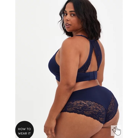 NWT TORRID Navy Racerback Lightly Padded Seamless Flirt Bralette - Picture 4 of 7